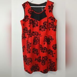 Enfocus Dark Romantic Goth Raised Velvet Rose Dress Womens Size 20W